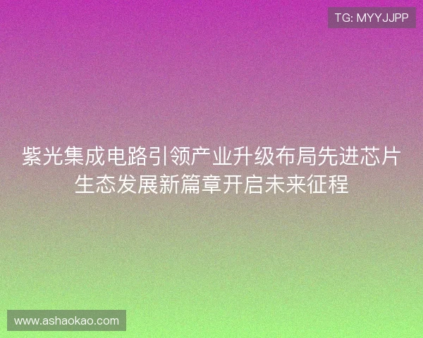 紫光集成电路引领产业升级布局先进芯片生态发展新篇章开启未来征程